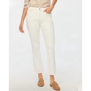 NWT J. Crew Petite Flare Crop Jean Signature Stretch White Denim